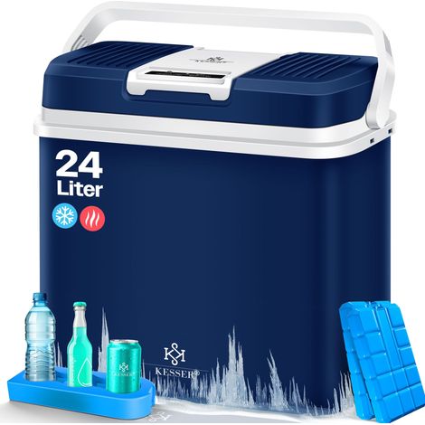 KESSER® 24 litri - Frigorifero - Raffredda e riscalda - Frigorifero termoelettrico 12 Volt e 230 Volt - Mini Frigorifero - Per auto e campeggio - Blu navy