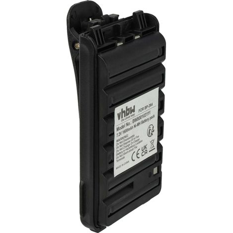vhbw 1x Batterie compatible avec Icom IC-F27, IC-F27SR, IC-F3003, IC-F300I, IC-F4003, IC-F400I radio talkie-walkie (1600mAh, 7,2V, NiMH) - avec clip de ceinture