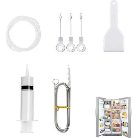 Kit Nettoyage Trou Vidange Réfrigérateur - PVC Acier Inoxydable - Pour Réfrigérateur Congélateur Cave À Vin - 1 Pièce (1/5)