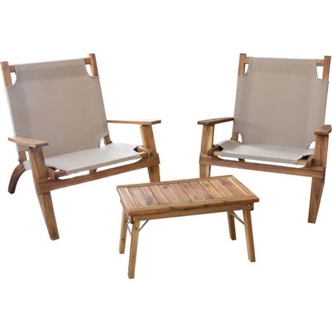 SET EN ACACIA GARDEN WOOD COTTONCLUB FLAMENCO COULEUR SABLE