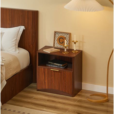 Nachttisch mit Schublade und Fach 58x38x60 cm Nussbaum OKMYHOME (1/5)