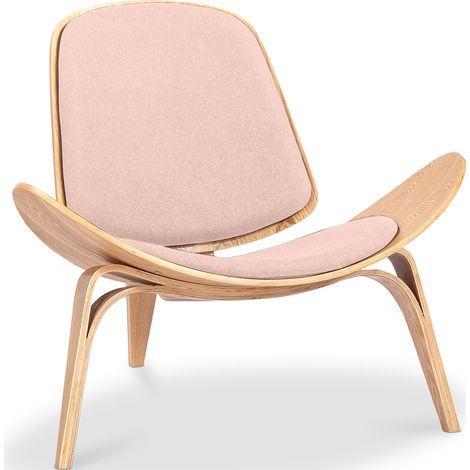 Fauteuil design - Fauteuil scandinave - Revêtement tissu - Pêche - Lucy Pêche