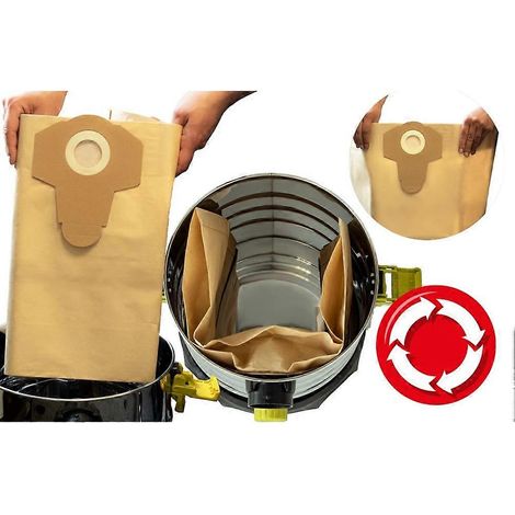 Sacs pour aspirateur eau et poussière Einhell 30L, compatibles avec les modèles Einhell TC-VC 1820 S et INOX 1250S. (1/5)