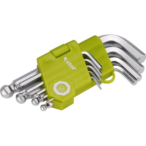 Llaves Allen EXTOL CRAFT, juego de 9, 1,5-10 mm, cortas, 66000