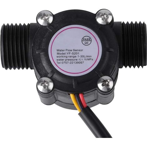[NIEMALS VERWENDET] Wasserdurchflusssensor, hochpräziser G1/2-Durchflussmesser mit Schalter und Zähler 1–30 l/min