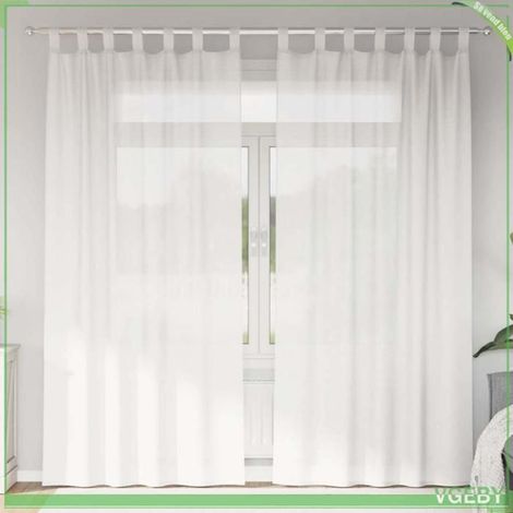 Rideau en voile - FAFEISY - 4102334 - Voilage blanc - 140 x 245 cm - Lot de 2 (1/5)