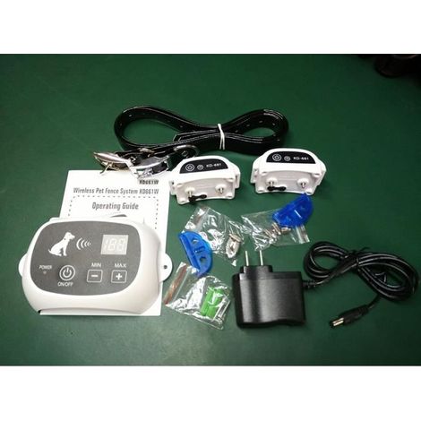 Clôture Électrique - Antifugue - Sans Fil - Rechargeable - Waterproof - 2 Colliers Inclus