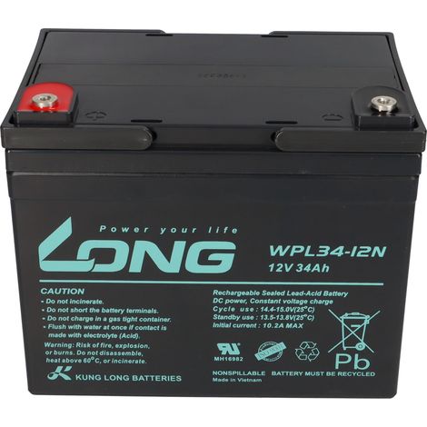 Kung Long Akku 12V 34Ah Pb Batterie Bleigel WPL34-12N Longlife (1/5)