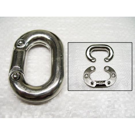 Stainless Steel Split Connecting Link 10MM (316 Grade Chain Quick Repair Mending Shackle)