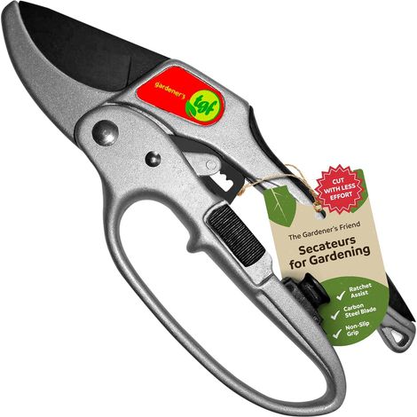 Sécateur à cliquet - Pour les mains affaiblies mais robuste et adapté pour tout travail de taille - Cadeau idéal pour les jardiniers (1/5)