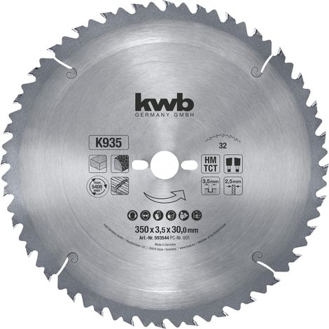 lame de scie circulaire 350 x 30 mm, coupe très rapide, lame de scie adaptée au bois tendre et dur, au bois massif de construction et aux panneaux de bois (1/5)