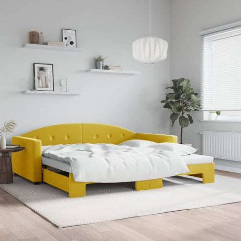 Sofá cama nido terciopelo amarillo 100x200 cm vidaXL (1/5)