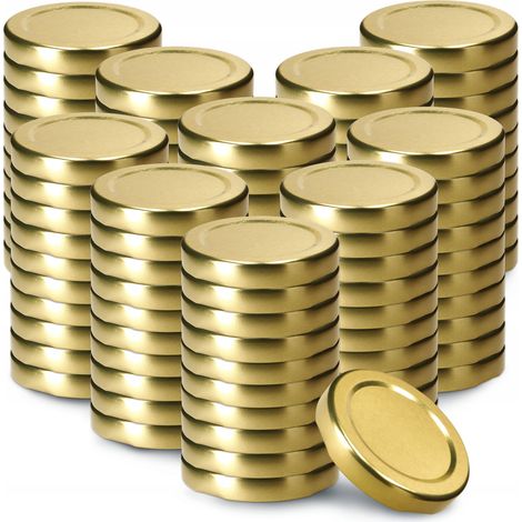 KADAX Schraubdeckel fi53 mm, für Einmachgläser, 100 Stück, Gold