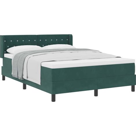 Maison Exclusive - Boxspringbett mit Kopfteil Dunkelgrün 200 x 14