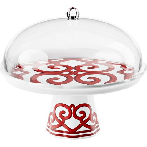 GUZZINI Alzata con Campana Natalizia Harmonia Melamina D 30,4 Cm H 27,7 Cm Table Decor Bianco Rosso (1/3)