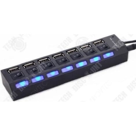 Prise de courant INN® avec interrupteur, bloc multi-adaptateurs, protection contre les surtensions intelligente, 7 ports Ethernet et HDMI indépendants (1/4)