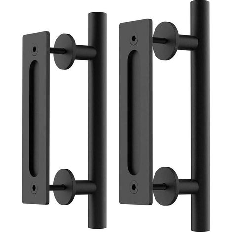 30cm Sliding Door Handle 2pcs Black Sliding Door Handle Large Rustic Fit for Door Garage Cabinet MUMU (1/4)