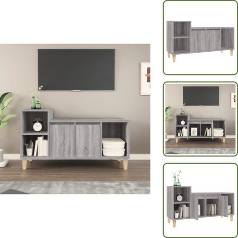 Meuble TV Sonoma gris 100x35x55 cm Bois d'ingénierie - Meuble Tv - Meuble Audio - Support Tv - Unité Tv - Meuble Design (1/5)