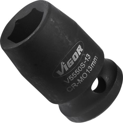 VIGOR Douille à cliquet V5550S-13 carré creux 12,5 mm (1/2 pouce) profil hexagonal externe 13 (1/4)