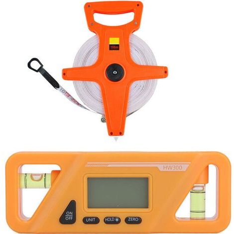 Inclinomètre numérique en plastique ABS, jauge de mesure d'angle de niveau de base magnétique pour le traitement du bois, réparation de voiture, ruban à mesurer blanc et pliable de 100M (1/4)
