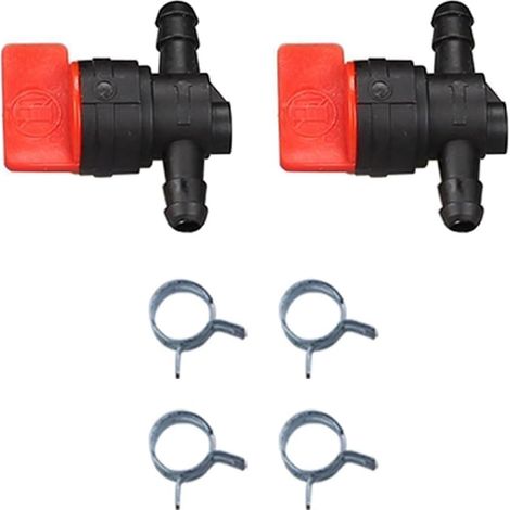 1/4 Zoll Inline-Gas-Kraftstoffabsperrventil für 493960 698183 698181 697947 9494768 5019H 5019K Kleinmotor-Rasenmäherteile, 2 Stück