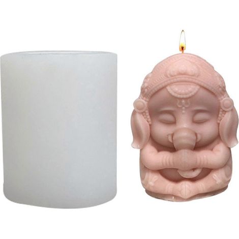 Tier-Silikonform, niedlicher Ganesha – wiederverwendbare Silikonform für Seife (1/5)