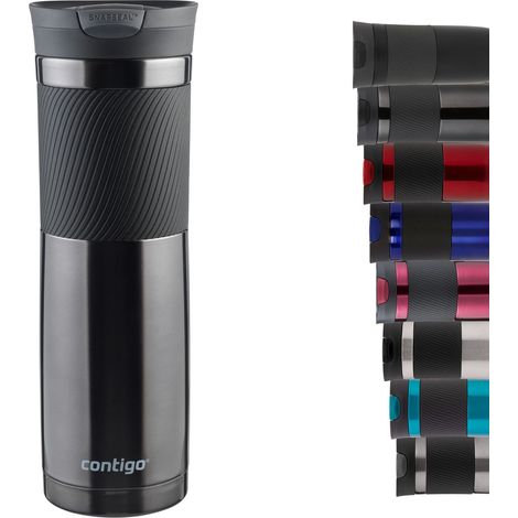 Contigo Tazza Termica Byron Snapseal, 590ml, Tazza Caffè da Viaggio in Acciaio Inossidabile, Contenitore Termico a Tenuta Stagna, con Coperchio Privo di BPA, Nero(Black) (1/4)