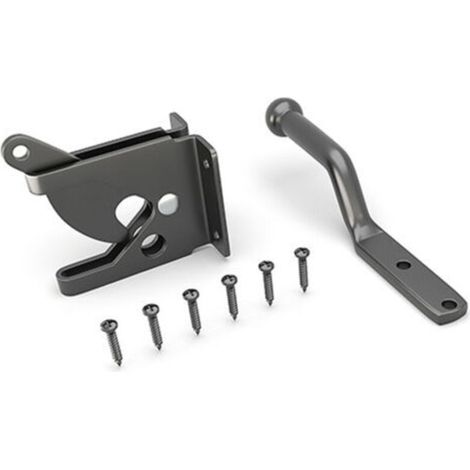 2 Pieces Self-Locking Gate Latch Automatic Gravity Lever Fence Gate Lock for Wood Fence Gate Latches Black Steel，116mm (1/4)