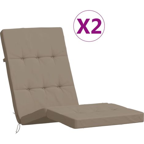 Coussins de chaise longue lot de 2 taupe tissu oxford (1/5)