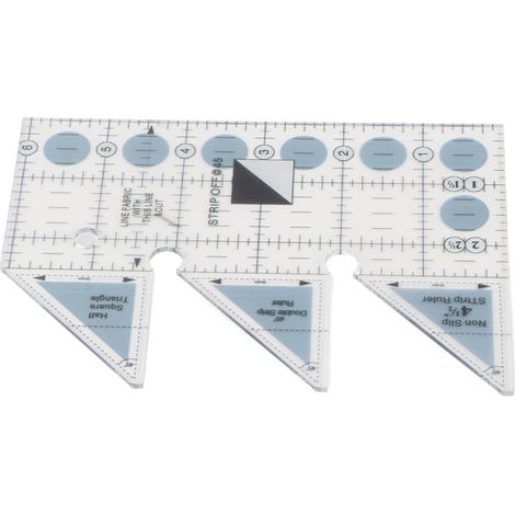 Règle de couture acrylique transparente avec grille de mesure et angles 45/60/90°, guide triangulaire antidérapant pour coupe précise (1/5)