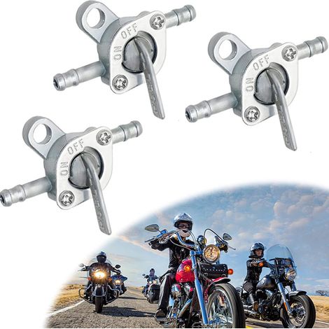 Lot de 3 robinets à essence universels de 6 mm - Robinet Essence 6mm , Commutateur de Carburant Robinet De Bouchon De Carburant Essence Avec Fonction De Verrouillage Pour Cyclomoteurs (1/5)
