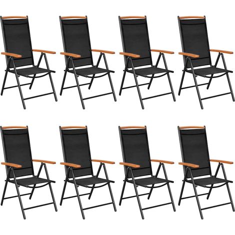 Maison Exclusive - 9-tlg. Garten-Essgruppe Aluminium Schwarz