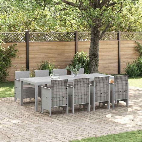 Garten Essgruppe 9 stk. Weiß Polypropylen vidaXL (1/5)