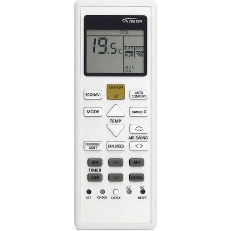 Mando a distancia para aire acondicionado compatible con Panasonic A75C12650 (1/5)
