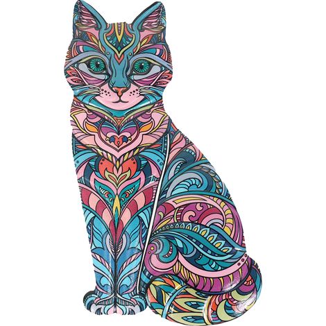 Signes Grimalt Gartenkatze Blaue Figur 23x13x1cm  Widerstandsfähige Wanddekoration aus Metall