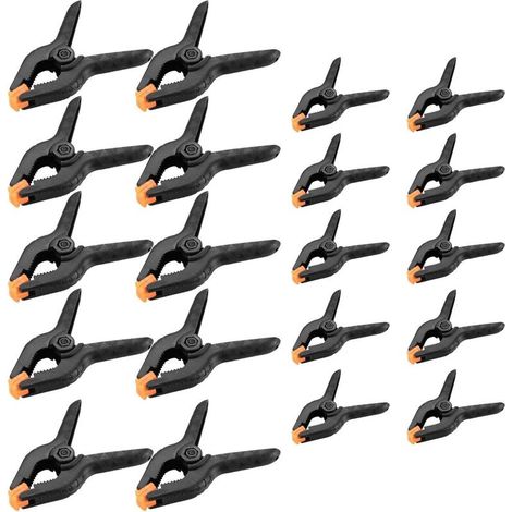 Jeu de 20 Pince à Ressort,Bricolage Outillage Serre-joints,Pinces Clips Clamps de Préhension pour Bois Atelier Photographie - 2 Pouces / 3 Pouces (1/5)