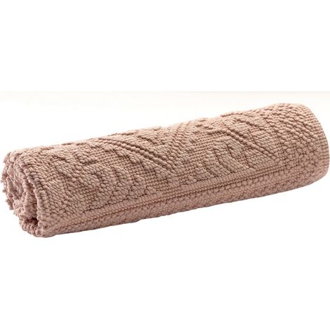 Tapis de Bain Aubépine 54 x 64 cm en Coton Jacquard à Motifs Arabesques - PANGIVO (1/2)