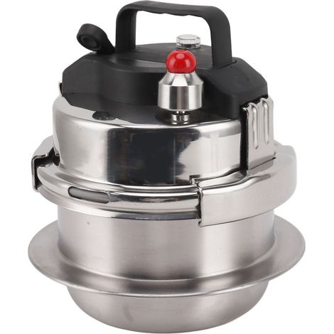 Mini autocuiseur extérieur 3 couches chauffe rapide gain de temps acier inoxydable marmite pression pour gaz induction 1.2L (1/5)