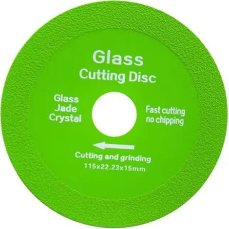 2 pezzi di disco per taglio del vetro, disco diamantato per piastrelle 115, disco per piastrelle 115X15X22,23 mm per bottiglia, porcellana, giada, granito, vetro (verde) (1/5)
