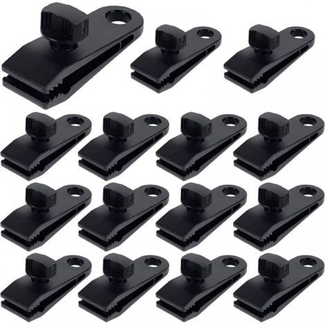 Tarp Clips, 15pcs Tent Clips, Plastic Tarp Securer Multifunctional Clips, Accessories for Tarp Awnings, Outdoor Camping (1/4)