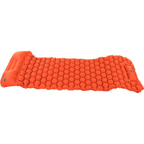 Matelas de camping gonflable avec repose-pieds, coussin gonflable pour tente, randonnée et voyage (Orange) (1/5)