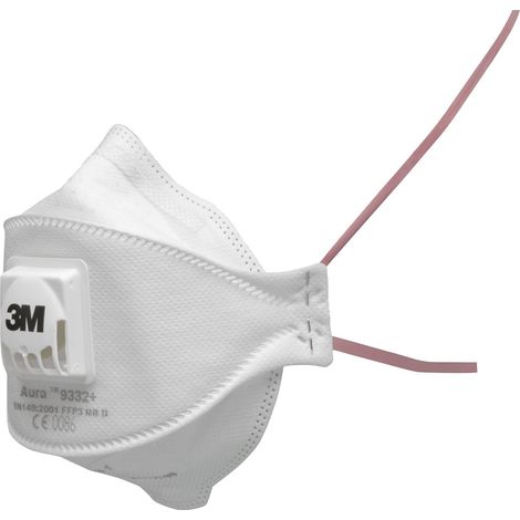 3M Feinstaubmaske 9332+Gen3 Filterklasse FFP3 mit Ausatemventil Gummiband rot (1/2)