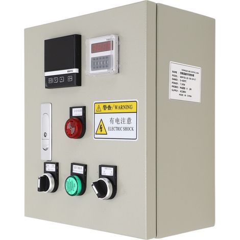 Boîtier de régulation de température 0 à 400 °C, thermostat à affichage numérique avec thermocouple, triphasé 380 V CA, 7,5 kW (1/5)