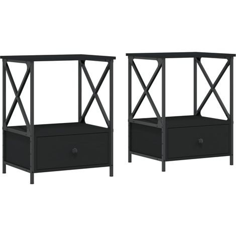 Maison Exclusive - Nachttische 2 Stk. Schwarz 50x41x65 cm Holzwer