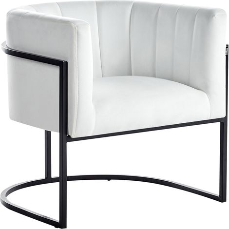 Armchair LARVIK II Velvet White