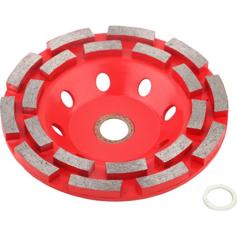 GS06918 125x22,23mm Rote Doppelreihen-Schleifscheibe für Beton, Stein und Keramik - Leistungsstarker Abtrag (1/5)