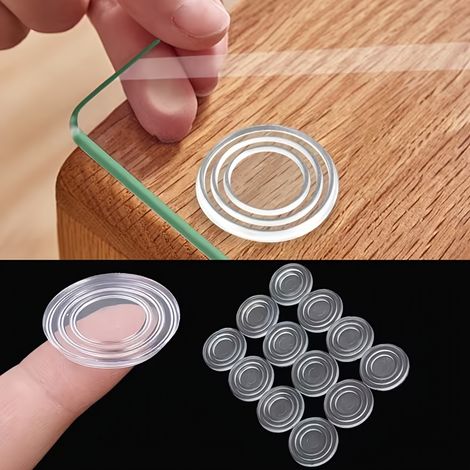 Lot de 30 patins antidérapants transparents en PVC à ventouse, patins ronds résistants pour pieds de meubles, adaptés aux plateaux de table en verre, 24 mm x 2 mm (1/5)