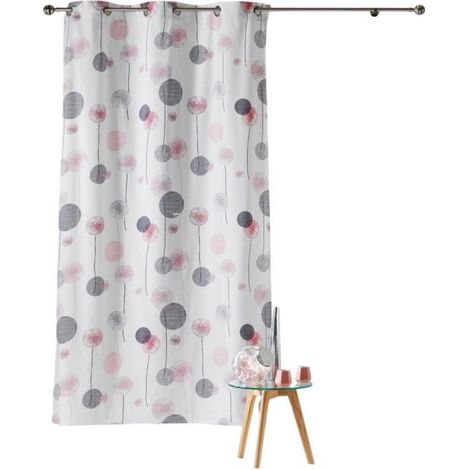 Rideau a oeillets en coton 140 x 280 cm Tina Rose (1/2)