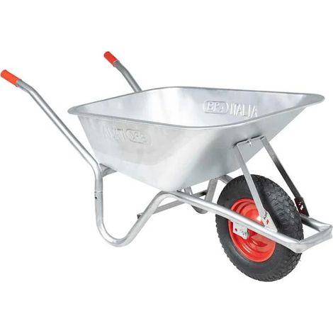 Chariot à main de 90 litres et 150 kilogrammes, en acier galvanisé et en plastique. (1/5)