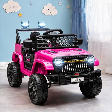 Voiture électrique enfant 12V rose avec télécommande 2,4 GHz (1/5)